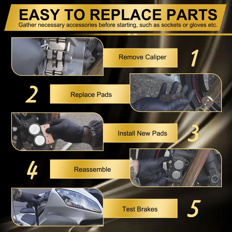 S SYUU High-Performance Reliable Motorcycle Front Rear Brake Pads Set Kit Compatible with Suzuki VZR 1800 Boulevard M 1800 R M109R M109R2 2006-2015 - Low Noise, Easy Installation FA379F FA231R - Image 5